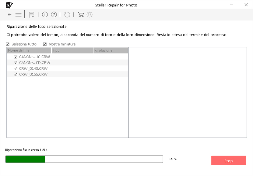 Illustrazione: Il software elenca le foto aggiunte