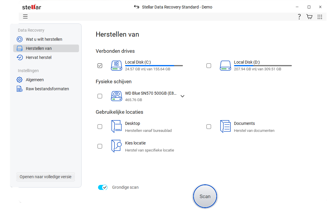 Selecteer Herstellen van