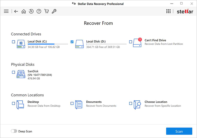 Select disk to recover from
