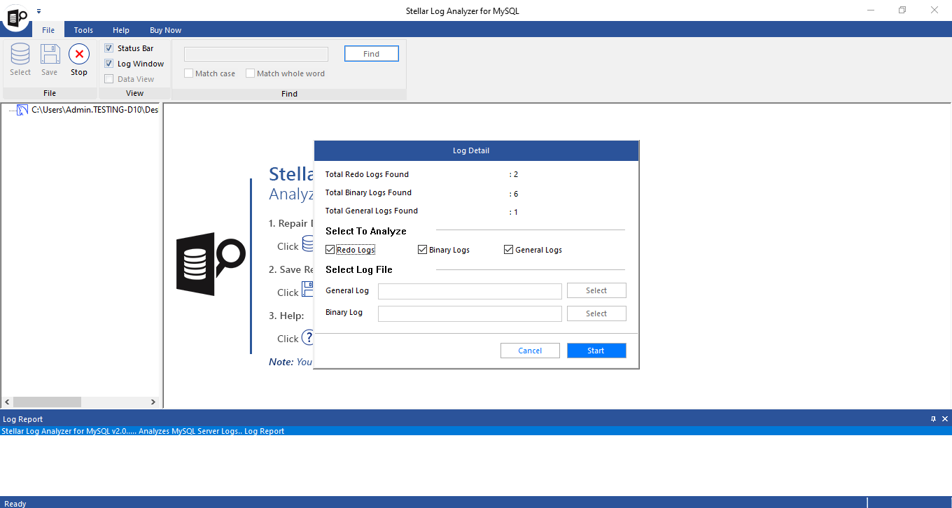 Windows 8 Stellar Log Analyzer for MySQL full