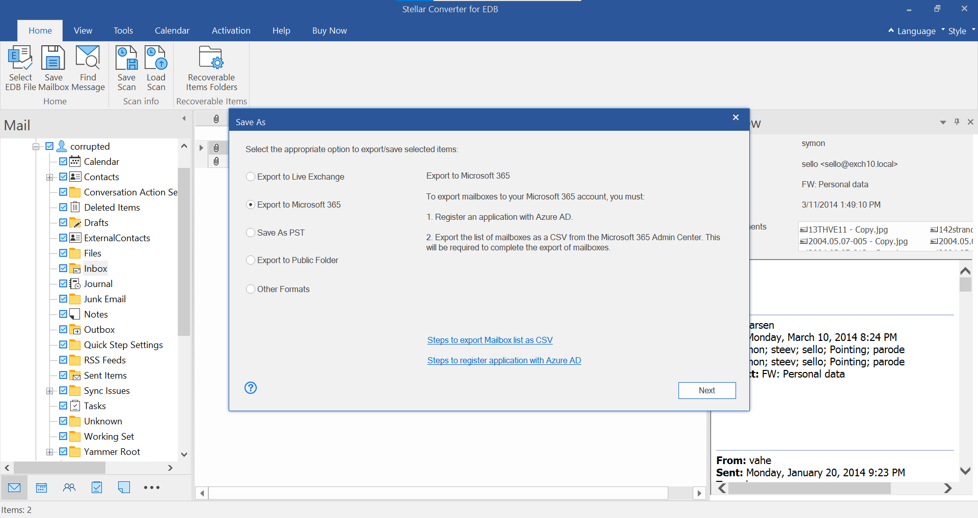 configured Outlook profile