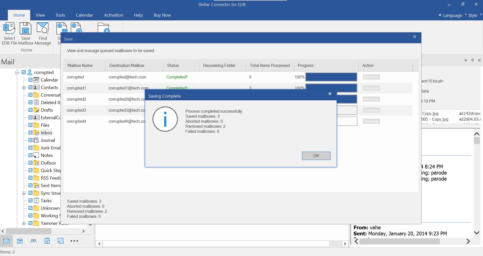 Export EDB to PST or Live Exchange and Office 365