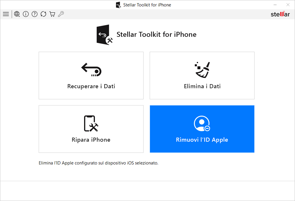 Rimuovere l'ID Apple configurato sul dispositivo iOS selezionato