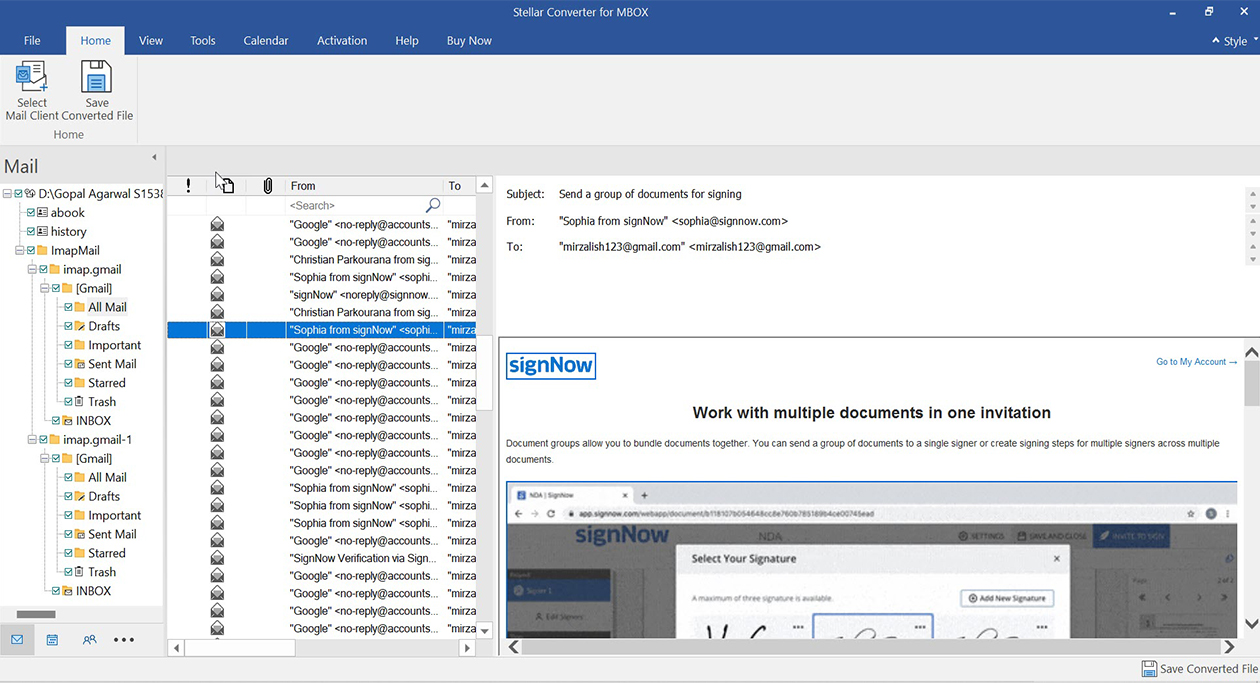 Preview Converted Apple Mail Data in Software