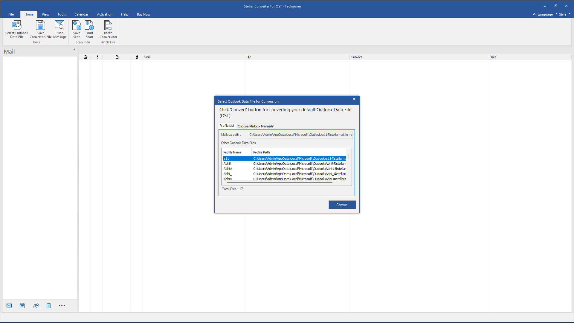 Stellar Converter for OST Technician home section 