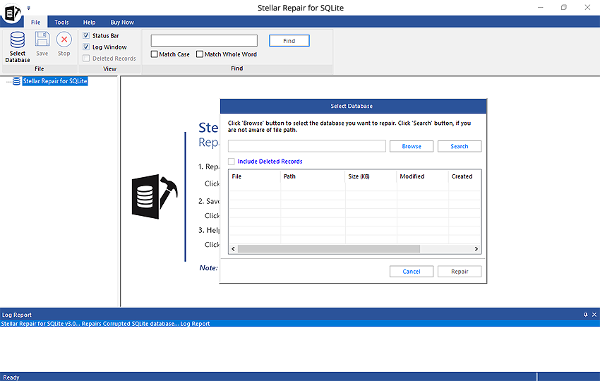 Stellar Repair for SQLite