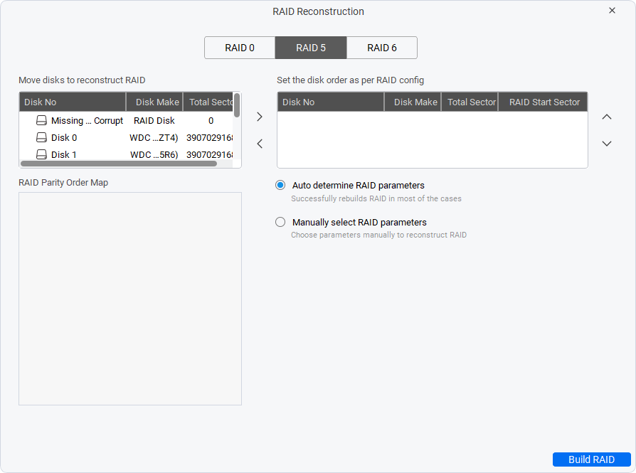 Recover raid 5 data