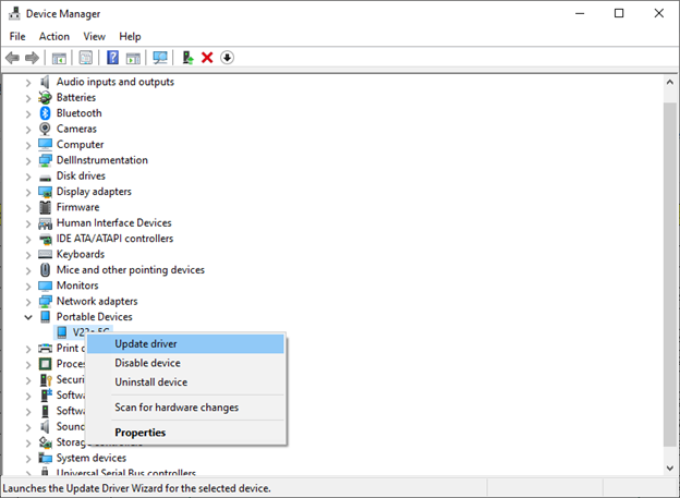 select Update Driver Software