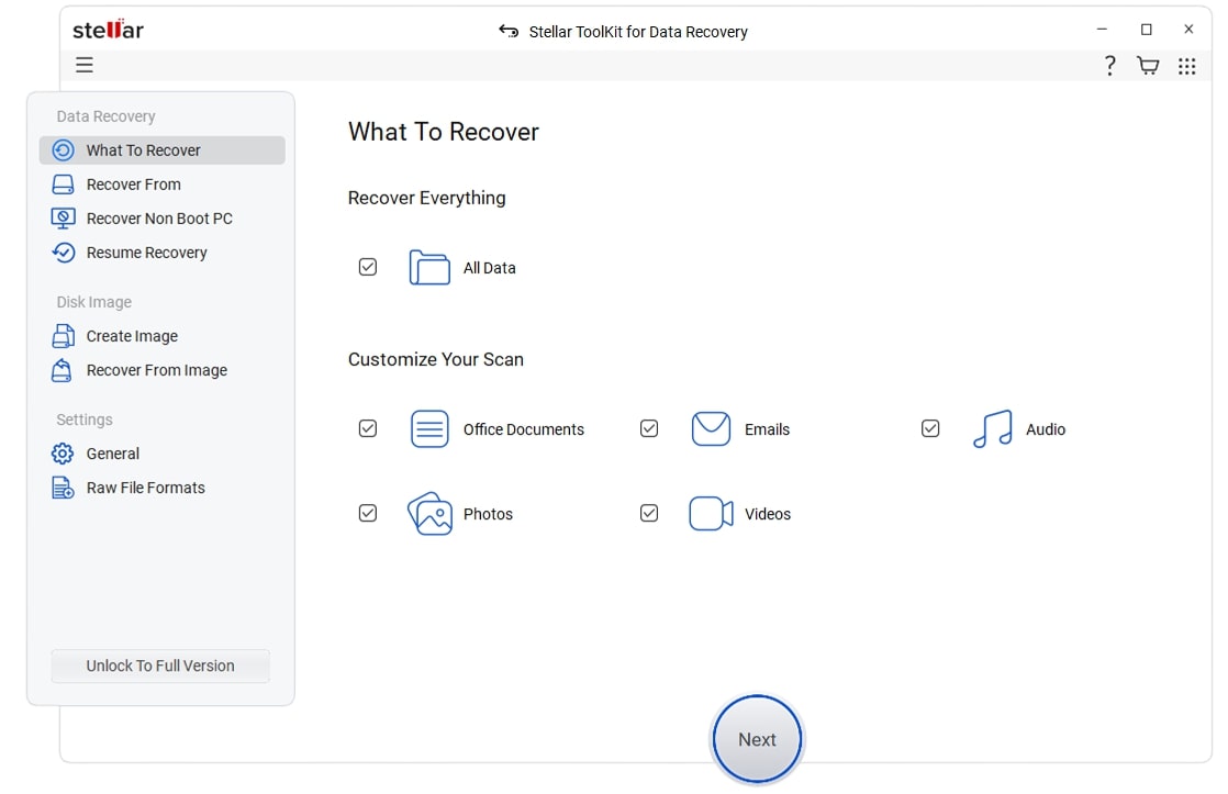 select What To Recover