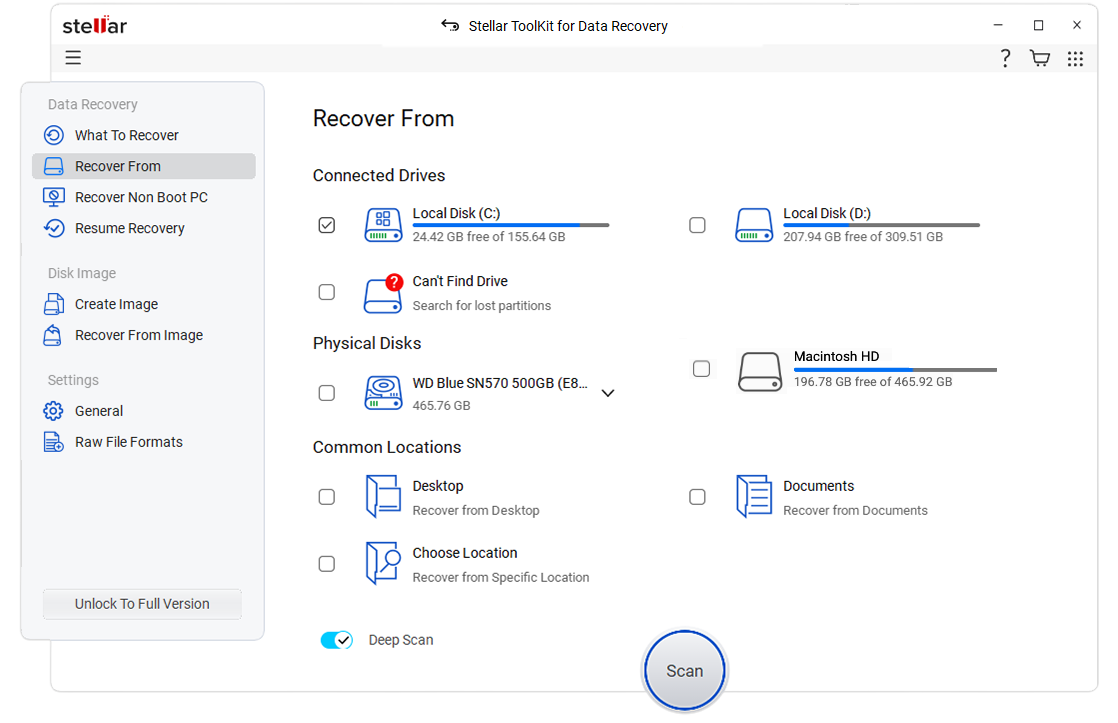 Select your Mac HFS Drive