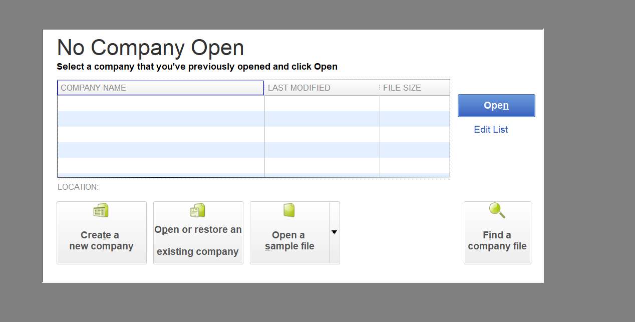 select New Company