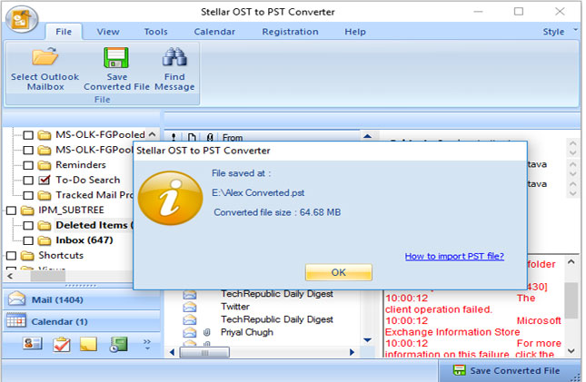 Stellar OST to PST Converter - save 