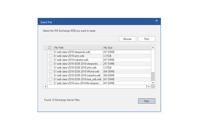 Mailbox Exchange Recovery - select drive