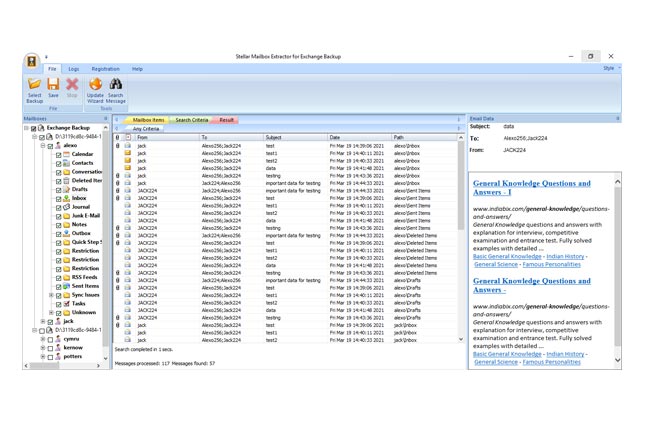 Mailbox Extractor for Exchange Backup