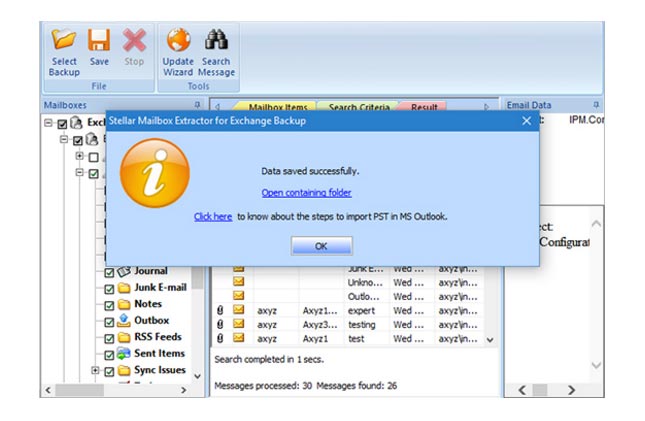 Mailbox Extractor for Exchange Backup
