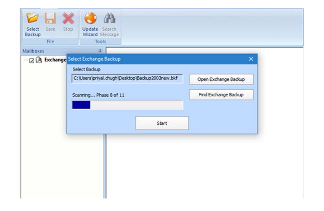 Mailbox Extractor for Exchange Backup