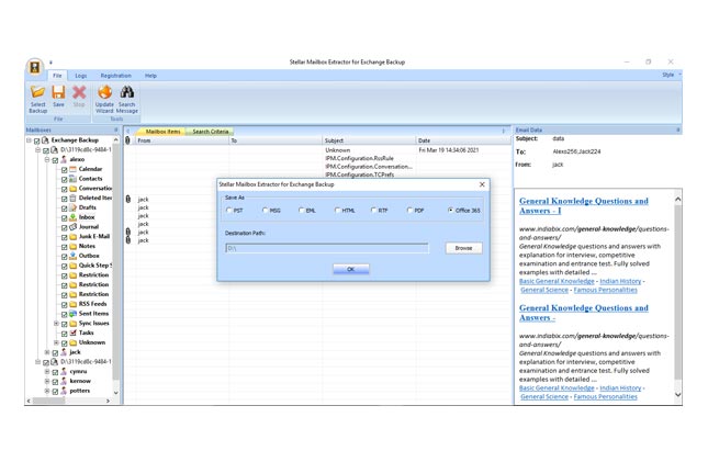 Mailbox Extractor for Exchange Backup