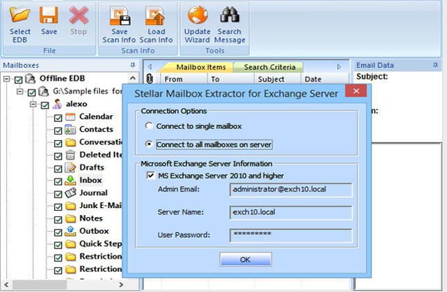 Stellar Mailbox Extractor for Exchange Server