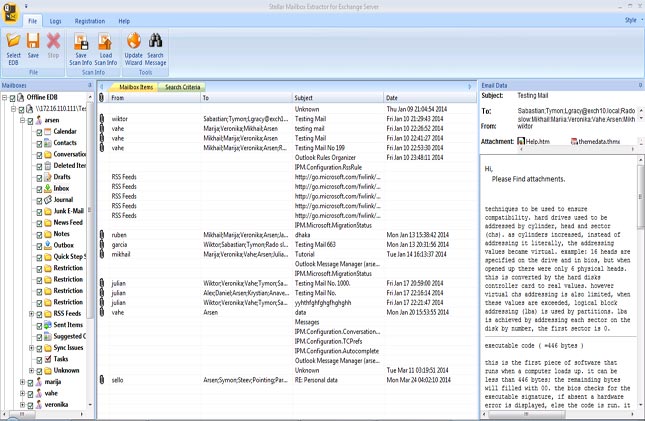 Stellar Mailbox Extractor for Exchange Server