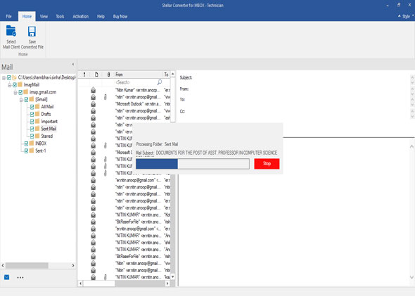 Convert button: Scanning process starts.