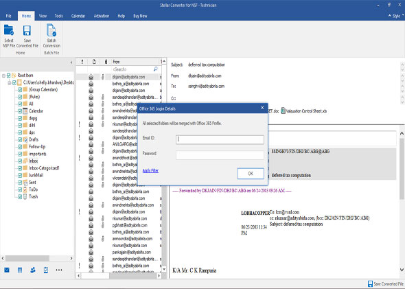 add Office 365 login id and paasword