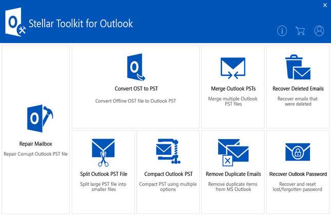 stellar outlook toolkit software main interface