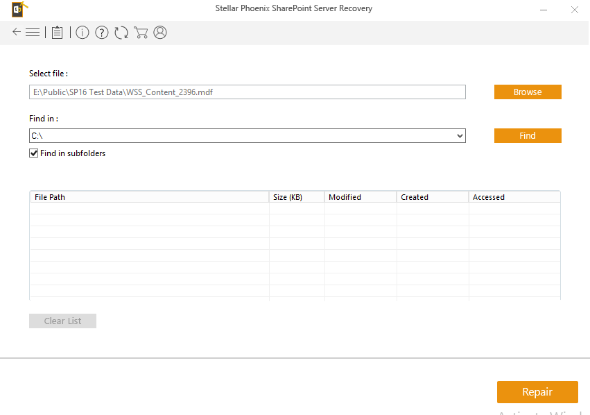 SharePoint Server Recovery