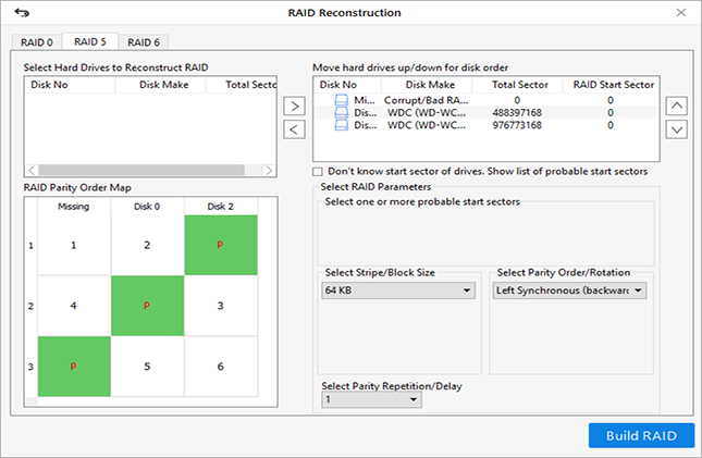 raid reconstruct