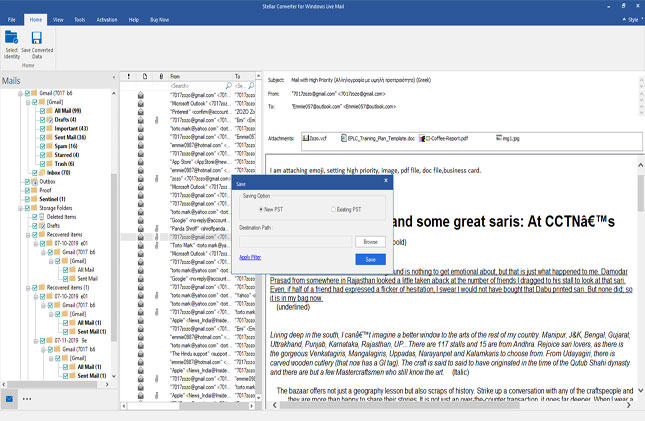 Windows Live mail PST  Converter