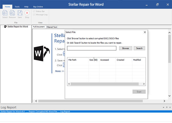 Stellar Repair for Word screenshot