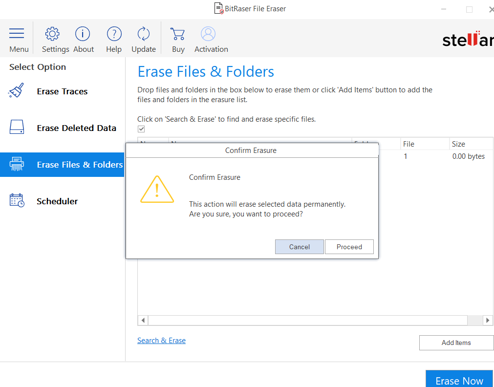 erase file and folder
