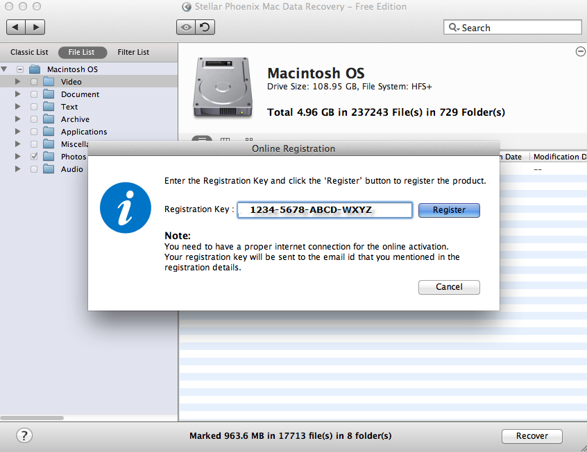 stellar phoenix mac data recovery registration key free