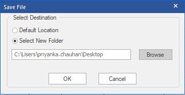 Select destination to save repaired excel file